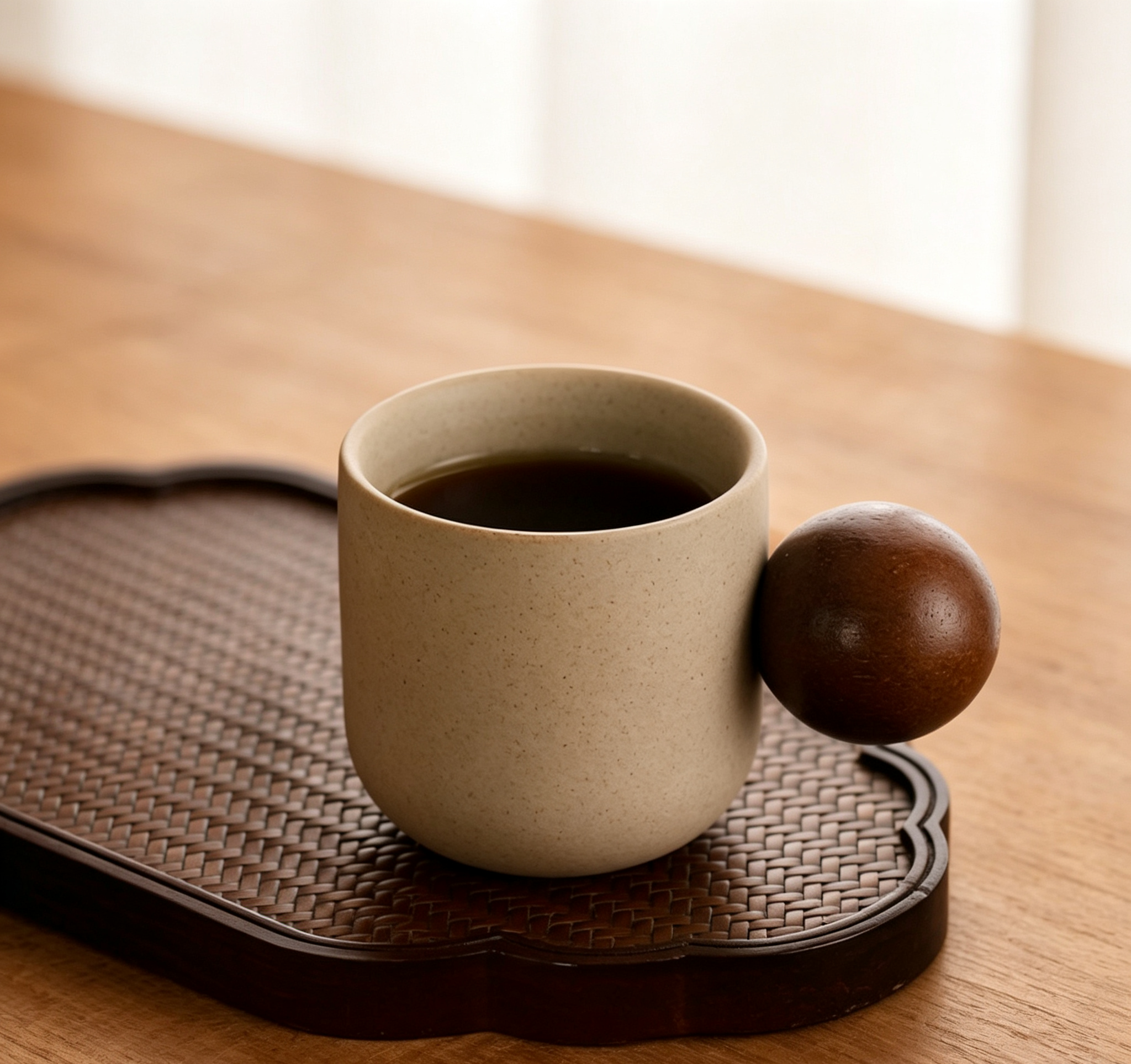 Wood Ball Coarse Clay Tea Cup