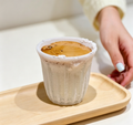 Vertical Strip Frosted Iced Coffee Glass Cup