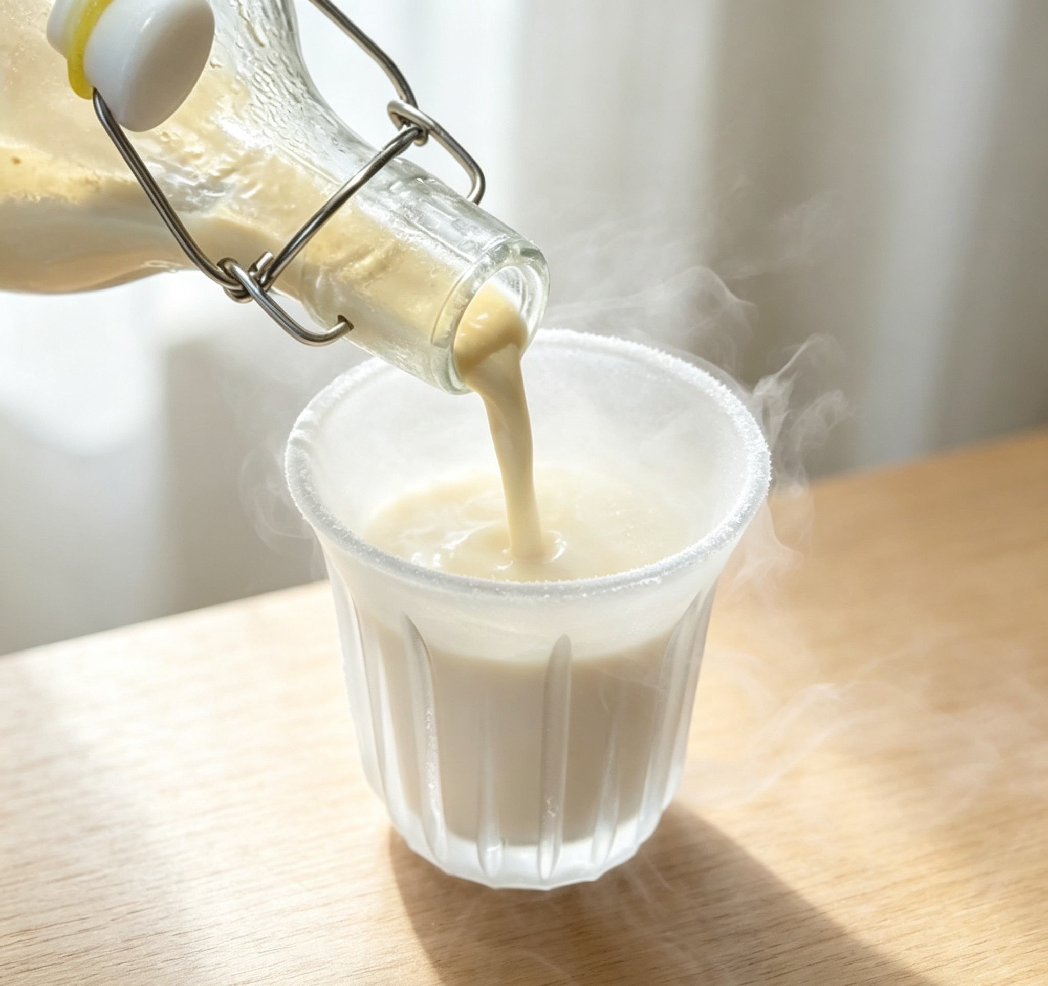 Vertical Strip Frosted Iced Coffee Glass Cup