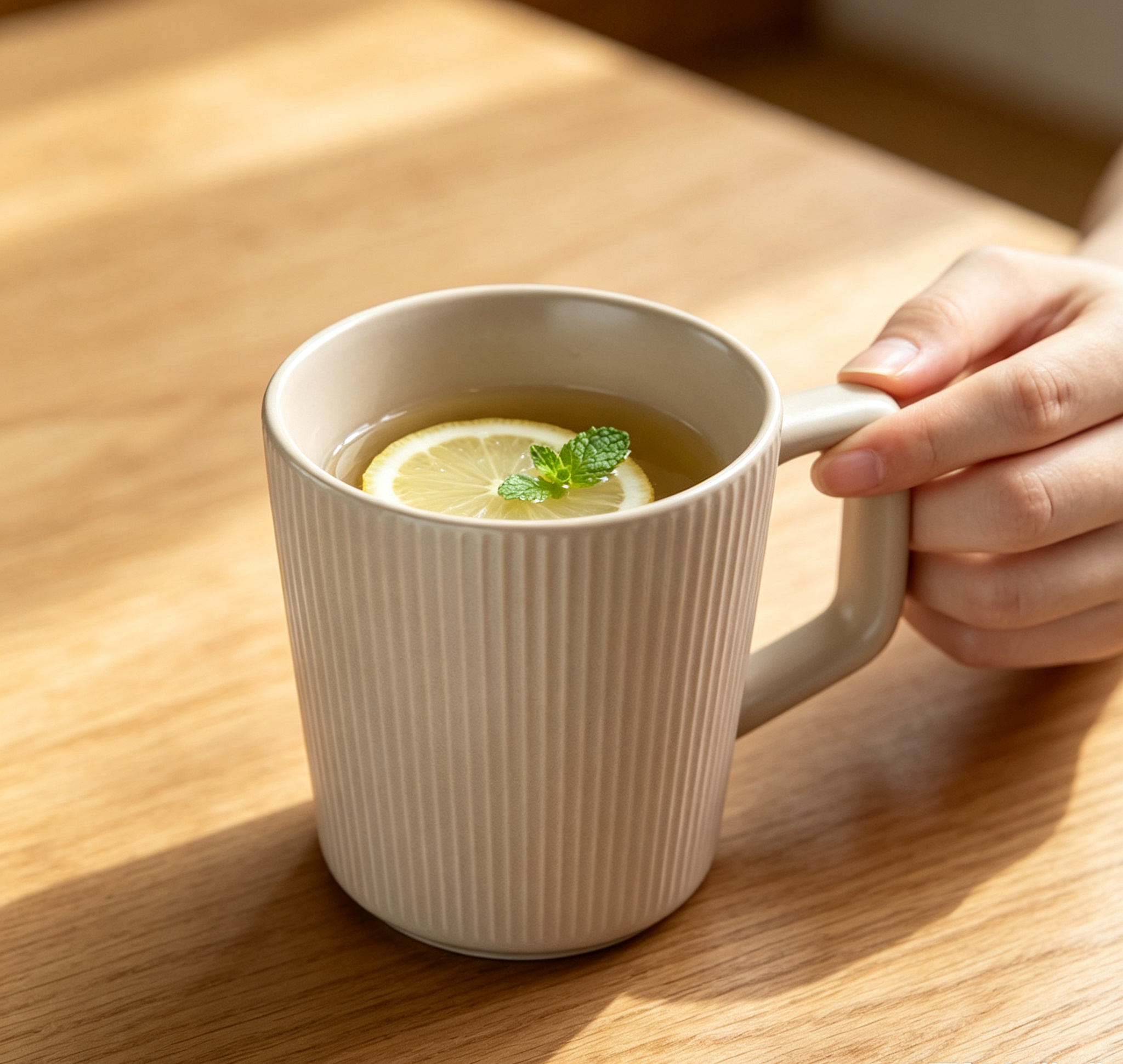 Matte Vertical Striped Ceramic Mug